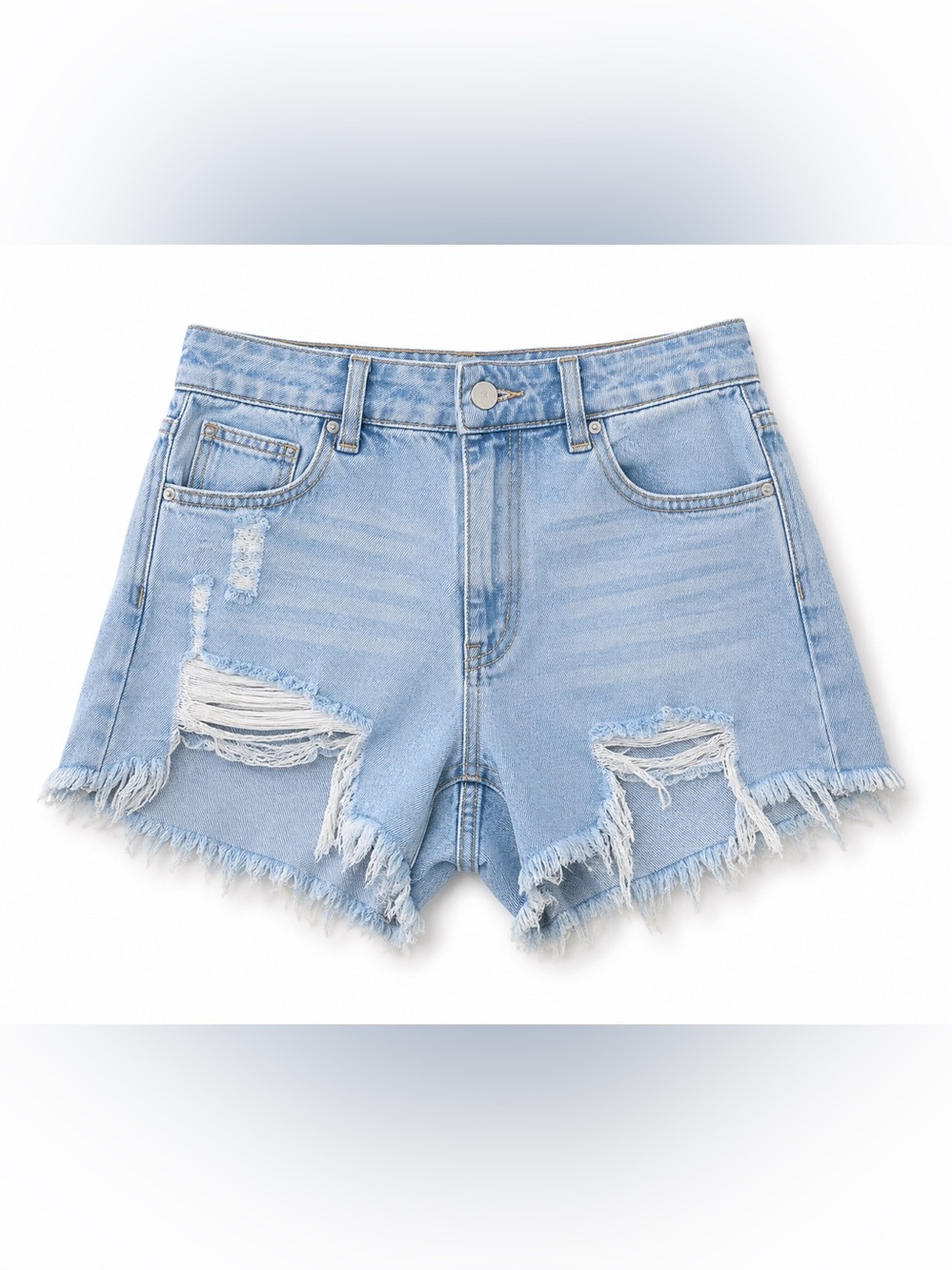 Light Blue Distressed Women's Jean Shorts